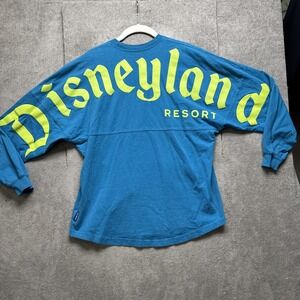 Disneyland Resort Spirit Jersey Small Blue Green Puffy‎ Letter Shirt